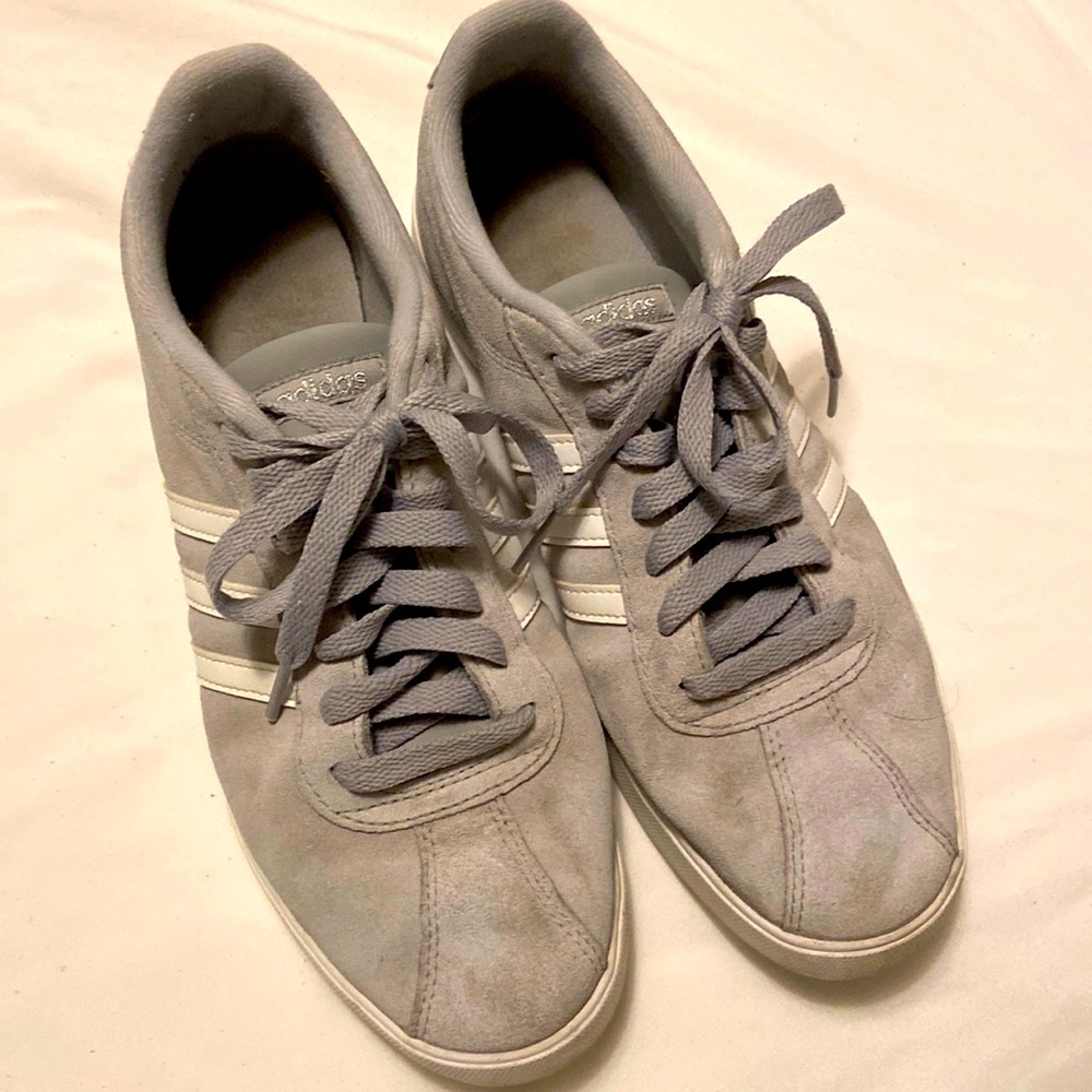 Adidas Court Gray/silver tennis shoes, size 10 W